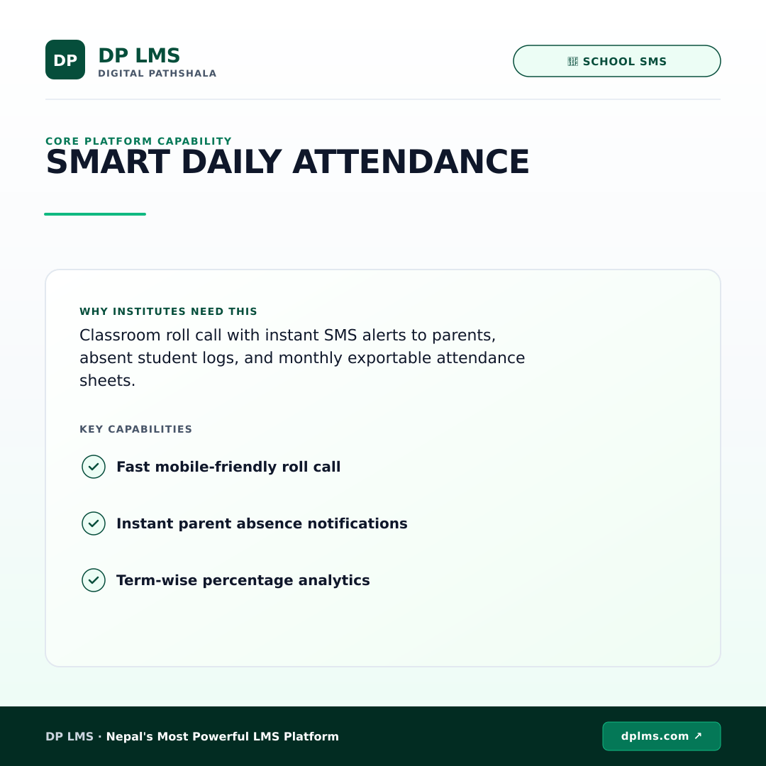 Smart Daily Attendance in DP LMS | Modern Education OS
